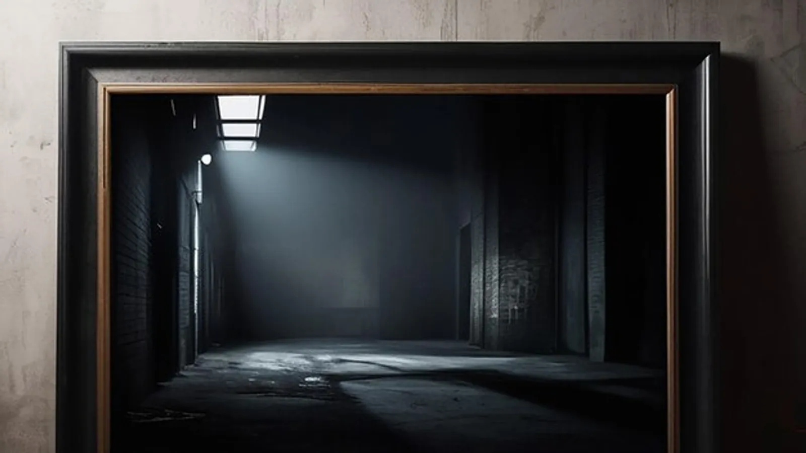 Fernseher mit Störbild in einem abgedunkelten Wohnzimmer